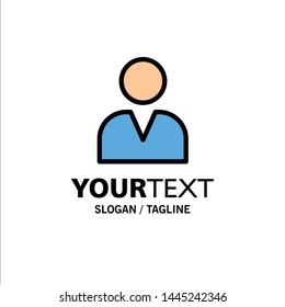 Administrator, Man, User Business Logo Template. Flat Color