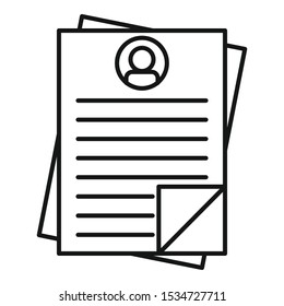 Administrator paper icon. Outline administrator paper vector icon for web design isolated on white background
