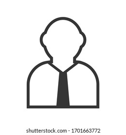 Diseño de iconos de perfil de administrador. Icono de línea humana simple