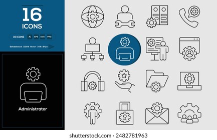 Administrator Set of high-quality icons that are suitable for Administrator. And change your next projects with minimalist icon design, perfect for websites, mobile apps, books, social media