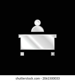 Administrator silver plated metallic icon