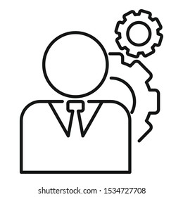 Administrator system icon. Outline administrator system vector icon for web design isolated on white background