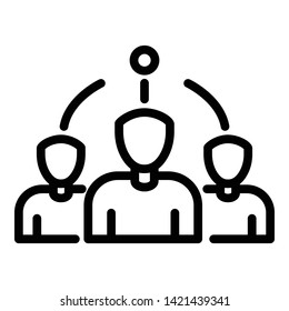 Administrator and team icon. Outline administrator and team vector icon for web design isolated on white background