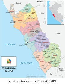 Administrative Vektorkarte der peruanischen Region Lima