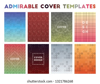 Admirable Cover Templates. Adorable geometric patterns, uncommon vector illustration.