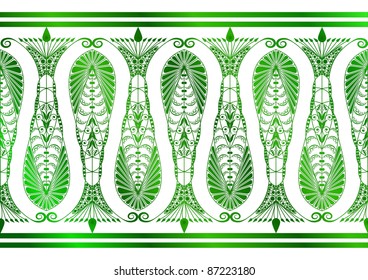 Admirable green pattern on a white background