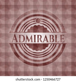 Admirable red seamless badge with geometric pattern.