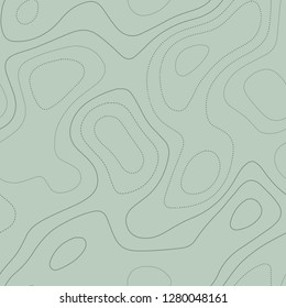 Admirable topographic map in green tones, seamless design, dramatic tileable pattern. Vector illustration.