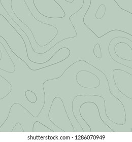 Admirable topographic map in green tones, seamless design, breathtaking tileable pattern. Vector illustration.