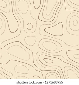 Admirable topographic map. Seamless design, exceptional tileable isolines pattern. Vector illustration.