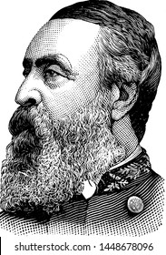 Admiral David Dixon Porter, vintage illustration