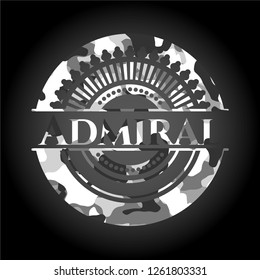 Admiral on grey camouflage texture