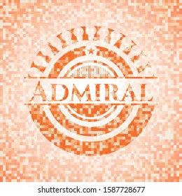 Admiral orange mosaic emblem. Vector Illustration. Detailed.