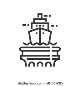 Admiralty law icon, part of the square icons, law and justice icon set. The illustration is a vector, editable stroke, thirty-two by thirty-two matrix grid, pixel perfect file.