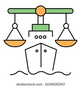 Admiralty Law vector Icon design Representing Maritime Legal Compliance