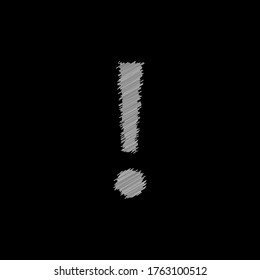 admiration symbol with white thread fabric texture on black background, editable vector