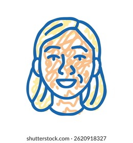 admiração mulher expressão ícone doodle esboço vetor. admiração mulher expressão sinal. símbolo isolado ilustração