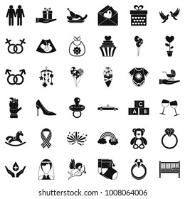 Admire icons set. Simple set of 36 admire vector icons for web isolated on white background