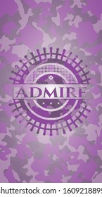 Admire pink on camo texture. Vector Illustration. Detailed.