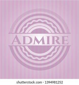 Admire realistic pink emblem. Vector Illustration. Detailed.