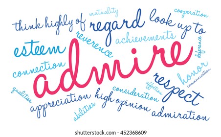 Admire word cloud on a white background. 