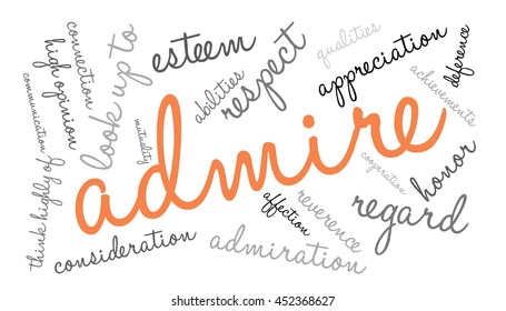 Admire word cloud on a white background. 