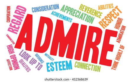 Admire word cloud on a white background. 