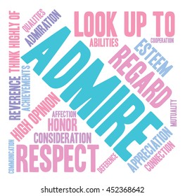 Admire word cloud on a white background. 