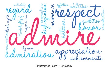 Admire word cloud on a white background. 