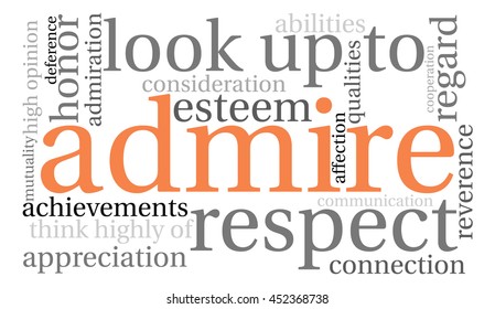 Admire word cloud on a white background. 