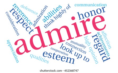 Admire word cloud on a white background. 