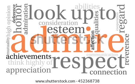 Admire word cloud on a white background. 