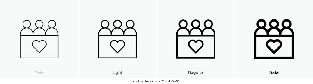 admirer icon. Thin, Light Regular And Bold style design isolated on white background