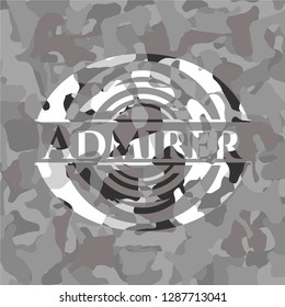 Admirer on grey camo texture