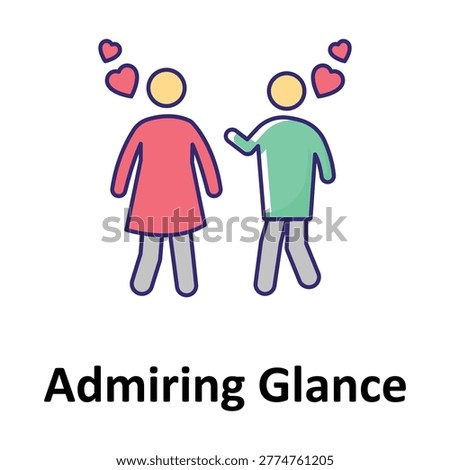Admiring Glance Vector icon which can easily modify or edit

