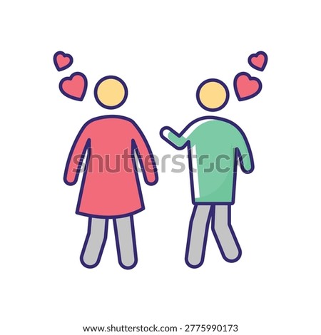 Admiring Glance Vector icon which can easily modify or edit
