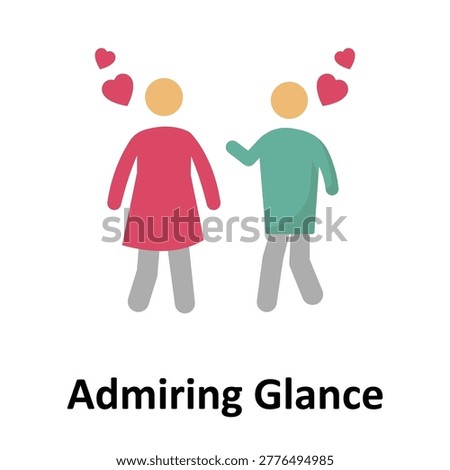 Admiring Glance Vector icon which can easily modify or edit
