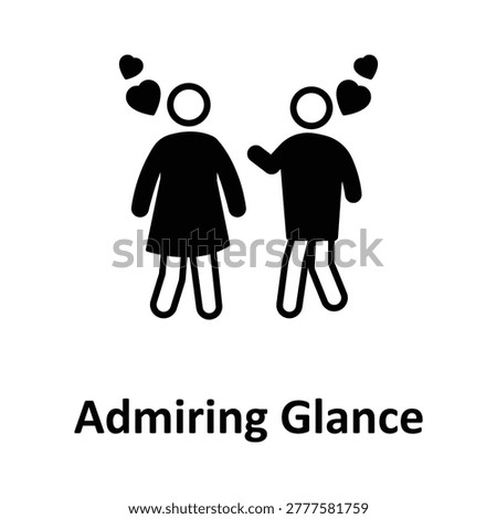 Admiring Glance Vector icon which can easily modify or edit
