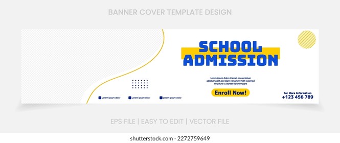 admission banner design. social media template cover design. admission promotion social media and website purpose.