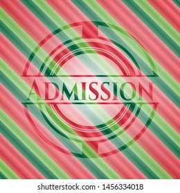Admission christmas badge background. Vector Illustration. Detailed.