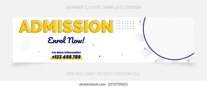 admission clear background enroll now registration. template design social media cover.