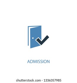 Admission concept 2 colored icon. Simple blue element illustration. Admission concept symbol design. Can be used for web and mobile UI/UX
