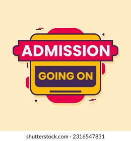 admission going on badge label clipart vector for educational banner