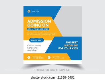 Admission going on Social Media Post template, promotional social media post template, Educational Social Media Post Template Design.