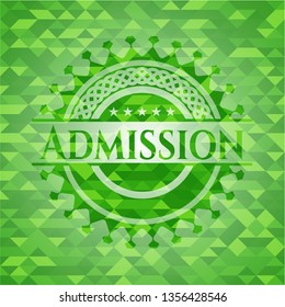 Admission green mosaic emblem