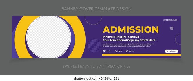 admission horizontal banner design. abstract background image space template design.