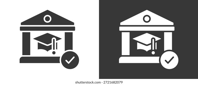 Icono De Admisión Conjunto De Colección De Vector Aislado En Blanco Y Negro