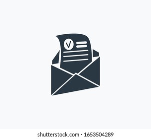 Admission letter icon isolated on clean background. Admission letter icon concept drawing icon in modern style. Vector illustration for your web mobile logo app UI design.