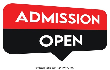Admission open banner text web vector element.