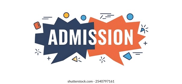 ADMISSION OPEN creative banner,minimalistic flat vector illustration,,plain background